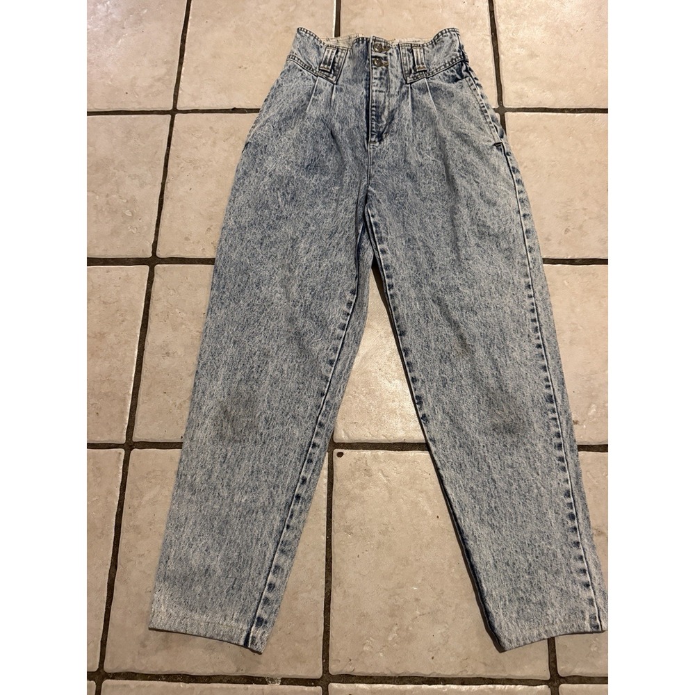 Vintage 80's High Waisted Women's Mom Style Bill Blass Acid Wash Jeans Size 8